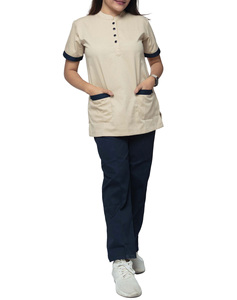 Conjunto de Uniforme Médico Personalizado con Logotipo, Cuello en V, Manga Corta, Unisex, de Tela Jersey de Poliéster y Spandex Económica - Product Image 6