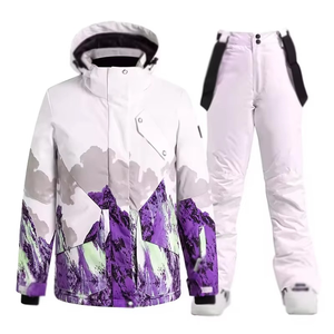 Vêtements de ski pour hommes et femmes, imperméables, coupe-vent, combinaison d'extérieur épaisse et chaude tout-en-un pour les sports d'hiver - pour le cyclisme, la pêche - Product Image 1