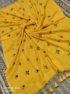 VESTIDO SAREE DE ALGODÓN MAL ECOLÓGICO, LIGERO Y TEJIDO, IDEAL PARA EL VERANO, PARA NIÑAS Y MUJERES, PERFECTO PARA BODAS - Product Image 6