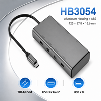 Station d'accueil Thunderbolt 4 / USB4 7 en 1, 8K*60Hz, 100W PD, 10 Gbps, sortie vidéo triple USB-C, hub en aluminium