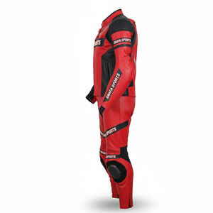 Combinaison de moto en cuir véritable de haute qualité en cuir durable avec panneaux Costumes de moto en cuir de course automobile de marque - Product Image 3