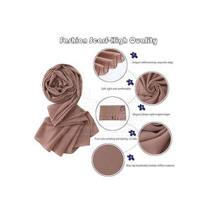 2023 venta al por mayor de alta calidad mujeres Hijab precio de fábrica Color sólido mujeres musulmanas liso Hijab - Product Image 2