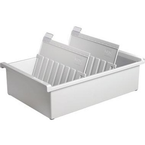 Bandeja Archivadora de Poliestireno Gris Claro para 1,300 Tarjetas, 2 Placas de Soporte, 22.8 x 9.6 x 34.6 cm, Formato Horizontal DIN A5 - Product Image 1