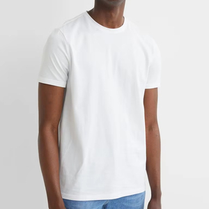 100% algodón transpirable fábrica promocional camiseta al por mayor bajo MOQ personalizado su propio logotipo bordado camiseta para hombre - Product Image 1