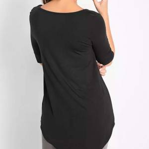 Premium Slim transpirable Venta caliente ropa de mujer personalizada de gran tamaño camiseta 100 algodón oro peso pesado camiseta para mujer - Product Image 5