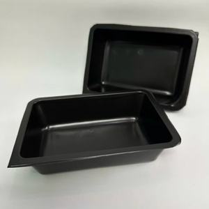 Plateau en plastique PET jetable noir et Transparent-Processus de blister de plateau d'emballage alimentaire en plastique produit en usine - Product Image 1
