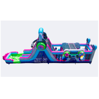 Parcours d'obstacles aquatiques gonflables personnalisés pour joueurs, pour adultes et enfants, toboggan aquatique gonflable en PVC durable avec piscine