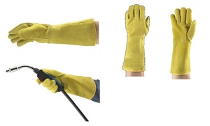 Guantes de trabajo de soldador resistentes al calor extremo con logotipo de la mejor calidad Guantes de seguridad de trabajo de soldadura de cuero transpirable de alta calidad - Product Image 4