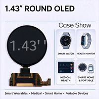 Écran OLED circulaire personnalisé de 1,43 pouce 466x466 rigide LTPS 326 PPI pour montre connectée, bracelet de fitness, cadran portable, vente en gros OEM