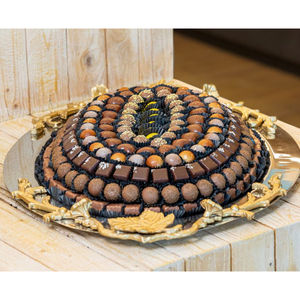 Bandeja de Chocolate de Metal plateado de buena calidad con hoja Decoración de mesa de diseño antiguo Bandeja DE SERVICIO DE Chocolate para ocasiones especiales - Product Image 1