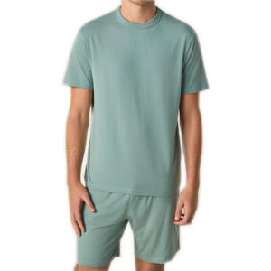 Ensemble de chemise à manches courtes d'été pour hommes à la mode de haute qualité 100% coton respirant deux pièces Style décontracté - Product Image 1