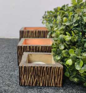 Cire de bois naturel, brun clair en forme de col moyen, personnalisé, fait à la main, décoration de la maison, porte-bougie - Product Image 2