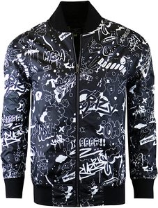 Men's Varsity Style <b>Silver</b> Gold Reflective Button Waterproof Breathable Windproof Streetwear Fashion Puffer Bomber <b>Jacket</b> Pocket - Product Image 4