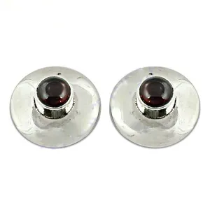 Boucles d'oreilles pendantes vintage en argent pour femme avec pierre précieuse grenat taille poire, en or 14k/18k, certifiées GIA, cadeau de bijoux - Product Image 2