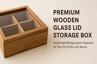 Boîte commémorative en bois moderne de luxe avec couvercle en verre, organisateur multifonctionnel pour thé, épices et accessoires
