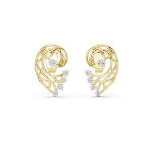 Élégantes boucles d'oreilles en diamant de laboratoire 18 carats pour femmes, clarté VVS-VS EF, options or rose, jaune, blanc et moissanite, 0,12 CT CVD - Product Image 3