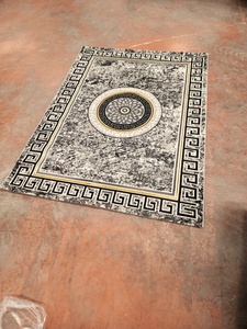 Tapis Adiva en polyester turc, tissé jacquard, à poils longs, fabriqué à la machine, rembourré, réversible, résistant aux taches, avec dos antidérapant - Product Image 3