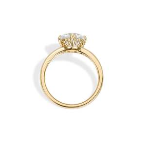 Timeless Old European Engagement <b>Ring</b> 2.05 Ct D-F VVS1-VS2 Lab Grown <b>Diamond</b> In 14K 18K Yellow Gold Refined Proposal Choice - Product Image 2