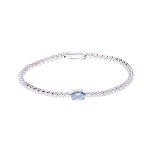 Pulsera de tenis de oro de 14K con diamantes CVD cultivados en laboratorio, corte brillante redondo, chapada en rodio, joyería de lujo clásica para mujer - Product Image 2