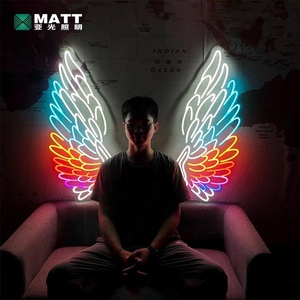 <span class=keywords><strong>Luz</strong></span> led de neón con diseño de alas de ángel para decoración de fiestas, cartel de neón con diseño de alas grandes, bonito, envío directo, mate - Product Image 2