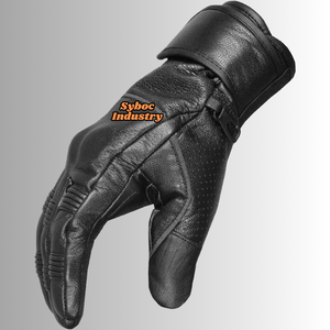 Gants de course personnalisés à doigts entiers en cuir de chèvre véritable antidérapants Protection de motard personnalisée Compatibilité avec les écrans tactiles - Product Image 3