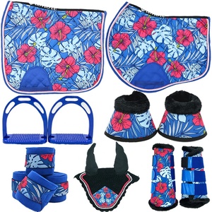 Ensemble de coussinets de selle tropicaux assortis/ensemble de coussinets de selle de cheval/ensemble de coussinets de selle à Sublimation assortis ensemble de coussinets de selle de dressage équin Numnah - Product Image 1