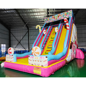 Tobogán Acuático Inflable con Temática de Dulces, Doble Carril, Grado Comercial, PVC, Tobogán Inflable Combinado, Grande, para Exteriores - Product Image 2