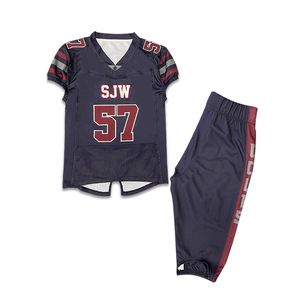 Full Custom Combination Material Mesh <b>Silk</b> Printing Shirts Polyester Fabric American Football Jersey Set Uniforms Front Quick - Product Image 1