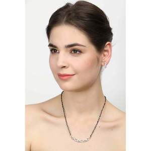 Compre un Conjunto de Mangalsutra de Plata Pura, Joyería Fina con Diamante de Corte Esmeralda Chapado en Oro, para Regalo de Boda o Fiesta para Esposa - Product Image 5