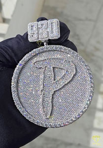 Sur mesure Iced Out Hip Hop Pendentif Réversible VVS Lab Grown pendentif 925 Sterling Silver Handmade Lab Grown Jewelry - Product Image 2