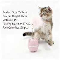 Jouet interactif pour chat à roulettes avec plumes et balle, pour chats d'intérieur, jouets interactifs pour animaux de compagnie, vente en gros