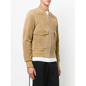 Llegada de los hombres de moda de alta calidad Chenille bordado Logo al aire libre motocicleta chaqueta de cuero genuino chaqueta de carreras para hombres - Product Image 2