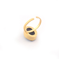 Anillo de ajuste de pinza de cuarzo multi aura brillante de Ángel natural superventas anillos ajustables llamativos chapados en oro opaco para damas