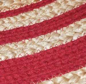 Alfombra trenzada de yute rústica moderna de tamaño personalizable, juego de alfombras ovaladas beige-rojo de granja Natural, alfombras y juegos - Product Image 4