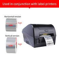 Etiquettes pour produits électroniques Argent Mat Vinyle PET Adhésif Laser Etiquette Étanche Impression de Logo Rouleau d'Autocollants