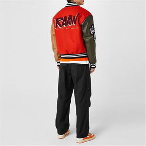 Nouvelle arrivée personnalisée belle broderie 100% laine corps hommes Bomber veste universitaire décontractée - Product Image 3