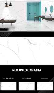 กระเบื้องปูพื้นลายหินอ่อนขัดเงาสีขาวขนาด600x600มม. กันลื่นสำหรับห้องนั่งเล่นดีไซน์ทันสมัย - Product Image 4