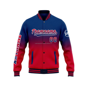Custom <b>Varsity</b> <b>Jacket</b> Retro College Style Polyester Fleece Letterman Wear with Stand Collar Embroidery - Product Image 2