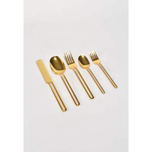 ชุดเครื่องใช้บนโต๊ะอาหารชุบทองทำด้วยมือ6ชิ้นชุดสแตนเลสสไตล์อเมริกันศิลปะพร้อมที่จับสีขาว - Product Image 4