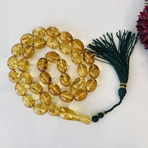 Tasbih de Ámbar Báltico Natural, Cuentas de Oliva Amarillas, Regalo de Ramadán - Product Image 5