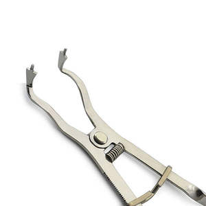 Pinzas Dentales Manuales de 14.5cm para Restauración, Color Marfil Claro, Acero Inoxidable, Certificación CE/ISO13485 Clase I, Dique de Goma Endodóntico - Product Image 4