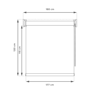 Tenda a Rullo Giorno/Notte Well Home - Effetto Lino, 180 x 120 cm (larghezza x lunghezza)/Dimensioni Tessuto 177 x 115 cm - Product Image 3