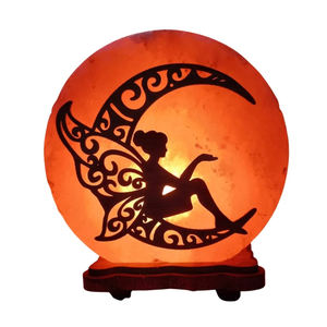 Lampe en sel rose de l'Himalaya personnalisée en forme de fille, sculptée à la main, lampe en cristal de sel naturel, fabricant en gros OEM, Pakistan - Product Image 1