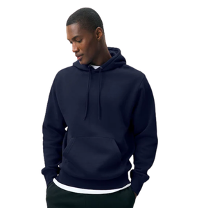 Sweat à capuche bleu marine pour homme, sweat à capuche en polaire doux pour l'hiver, vêtements de rue décontractés, confortable, mode quotidienne - Product Image 1