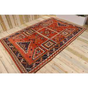 พรมตุรกีขนาดใหญ่ 6.5x9.8 ฟุต พรมวินเทจ พรมขนสัตว์ลายดอกไม้สีแดง - Product Image 1