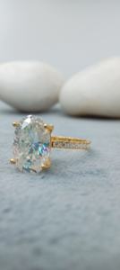 Joyería fina 14K Oro amarillo sólido Forma ovalada Anillo de compromiso de diamantes 2,0 CT Blanco VVS Lab Grown Wedding Set Ring - Product Image 3