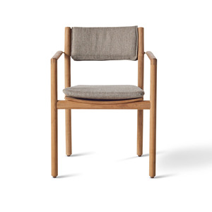 Silla de comedor con brazo de jardín de madera para comedor, muebles de exterior, madera maciza de teca, Ramond - Product Image 2