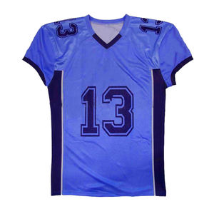 Camiseta Deportiva Personalizada de Fabricante, Camiseta de Fútbol Americano Bordada, Camiseta de Cuello en V para Hombre, Camiseta de Fútbol Americano de Malla Lisa - Product Image 1