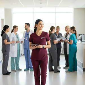 Ensemble de blouses médicales pour femmes MITEXCO, bleu royal, col en V : confortable, élégant et durable, vêtements de travail pour infirmières, médecins, hôpitaux - Product Image 4