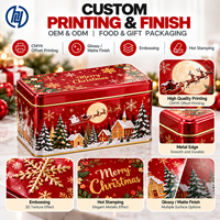 Boîte en métal personnalisée pour bonbons de Noël, emballage pour bonbons, cadeau de fête, OEM ODM en gros